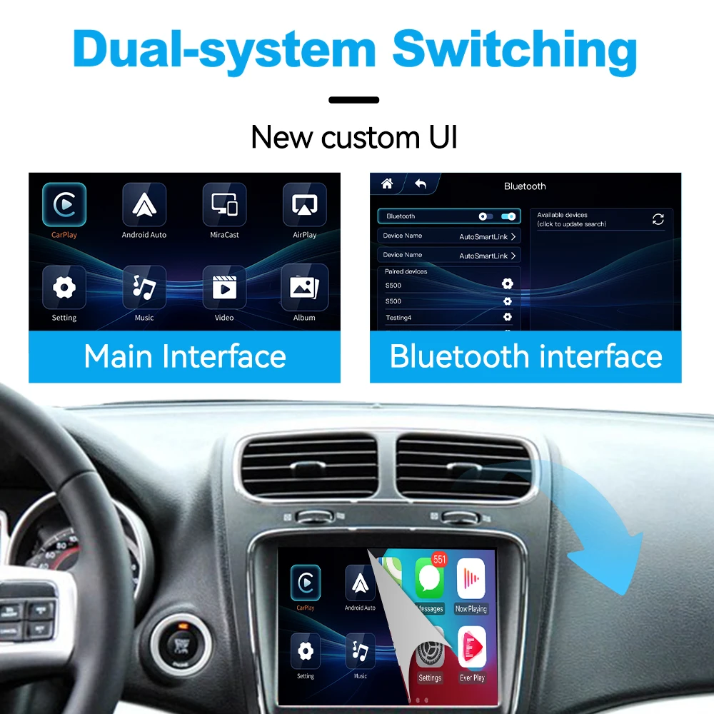 2025 JoyeAuto Módulo Apple CarPlay Sem Fio Para Dodge Journey 2013-2016 Android Auto Mirror-Link AirPlay OEM Caixa de Atualização de Tela