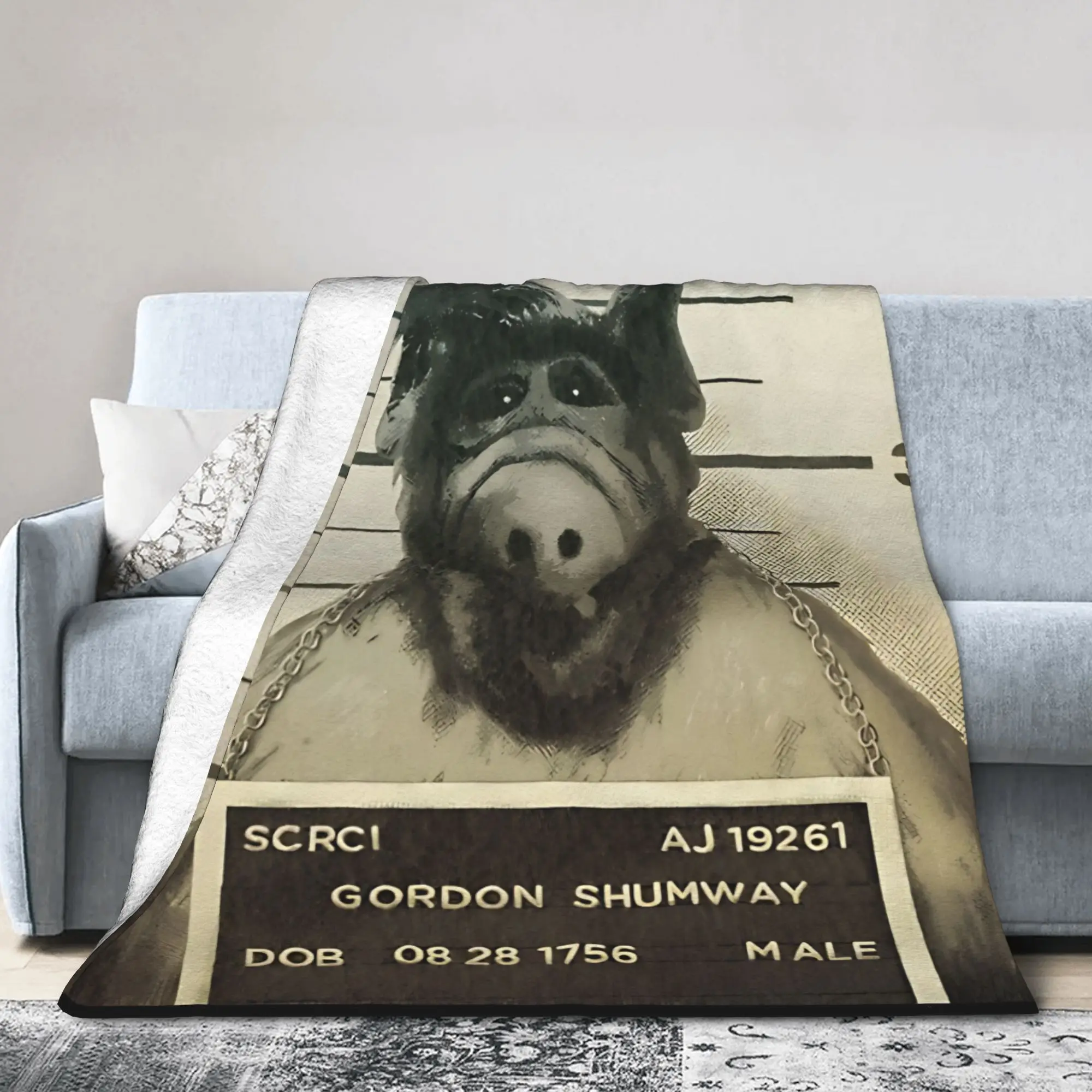 Alf Mugshot Alien Life Form Comedy Blankets  Flannel Vintage Breathable Throw Blanket for Home Restaurant Textile Decor