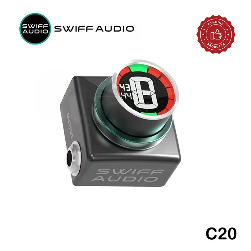 

SWIFF AUDIO C20 Инновационный мини-педальный тюнер для хроматической гитары, бас-тюнинг, HD светодиодный дисплей, регулируемый диапазон A4, 430-449 Гц