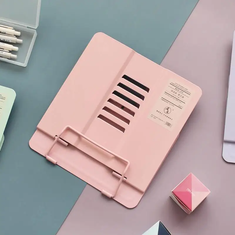 F42D Morandi có thể điều chỉnh kim loại đọc sách chủ sở hữu bookend hỗ trợ tài liệu kệ máy tính bảng công thức công thức