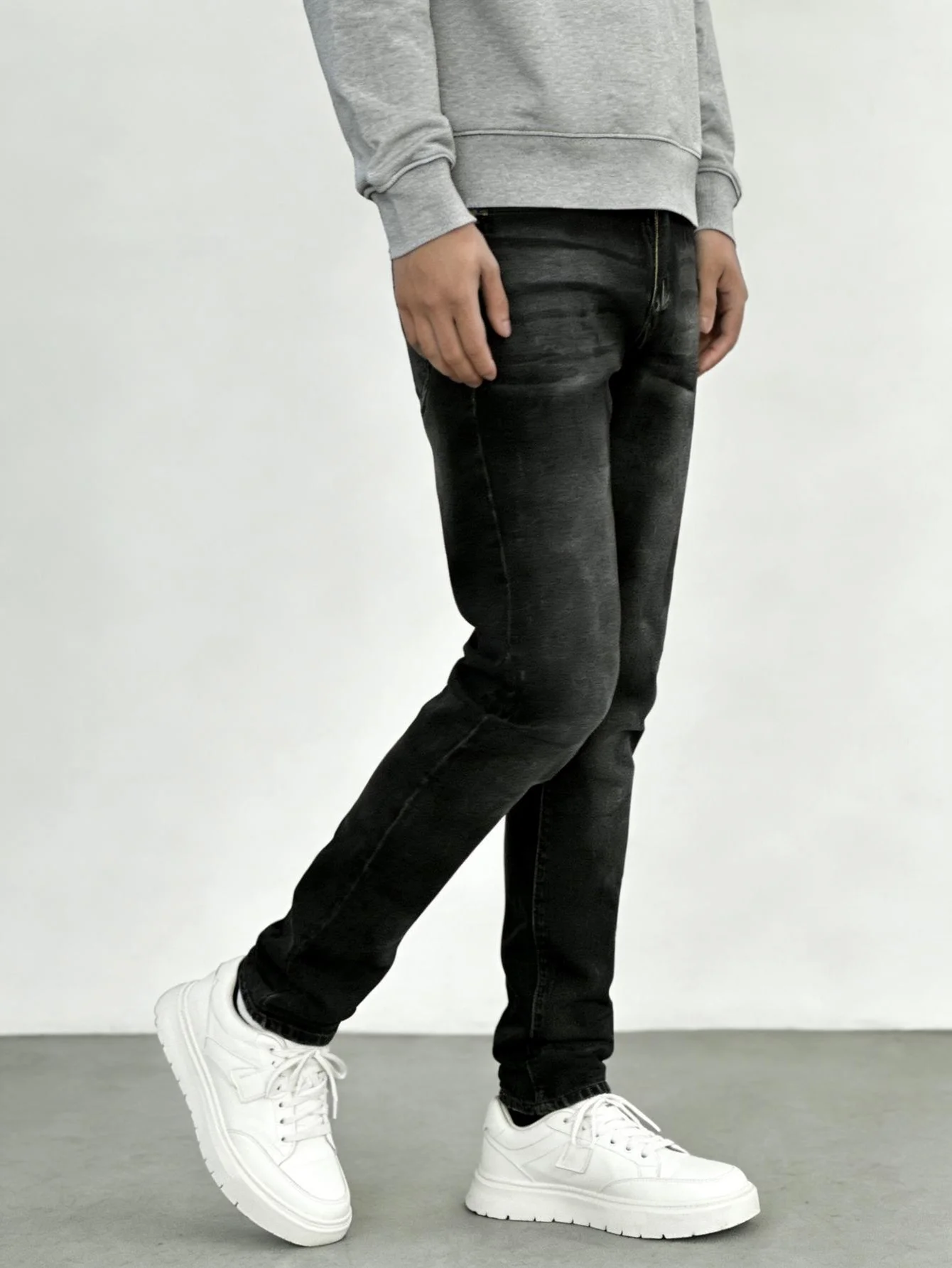 Men's High Street Deconstructed Design Slim Fit Skinny Jeans