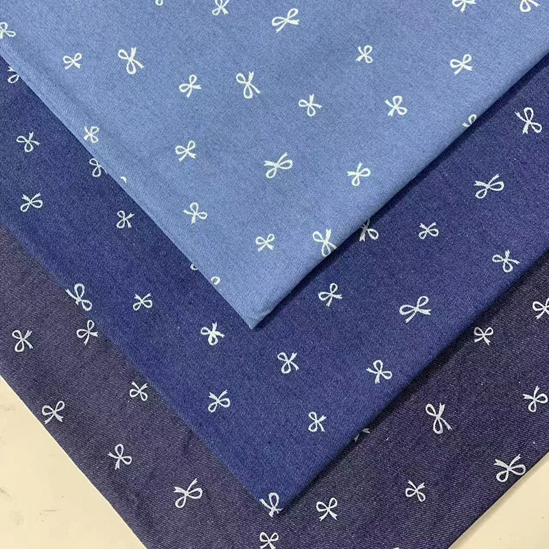 

Denim Fabric Thickened Butterfly Print Jacquard Washed Denim For Sewing Dresses Bags Pants bags hats DIY