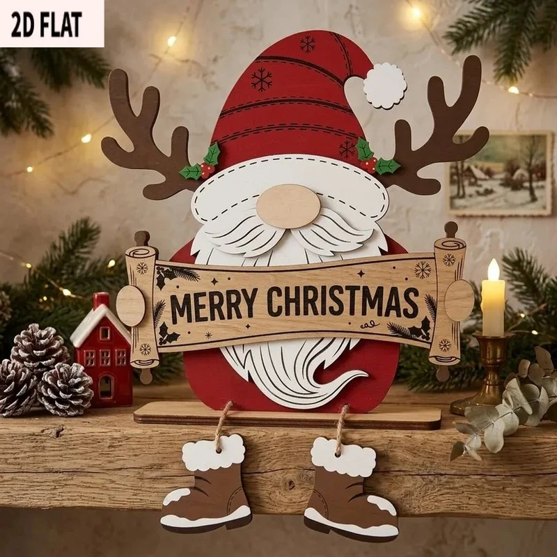2/1 Piece Set of 2D Flat Wooden Christmas Decorative Plaques, Party Decorations, Perfect Holiday Gifts, Home Wall Decorations, Welcome Signs, Desktop Office Decorations, Halloween Decorations, Suitable for All Settings, Vintage, Pastoral, Home, Country-Style Wooden Christmas Reindeer Antlers, Gnome Tabletop Decorations, Christmas Flags, Hanging Boots, Fireplace Decorations, Decorative Signs and Plaques, Halloween and Christmas Gifts