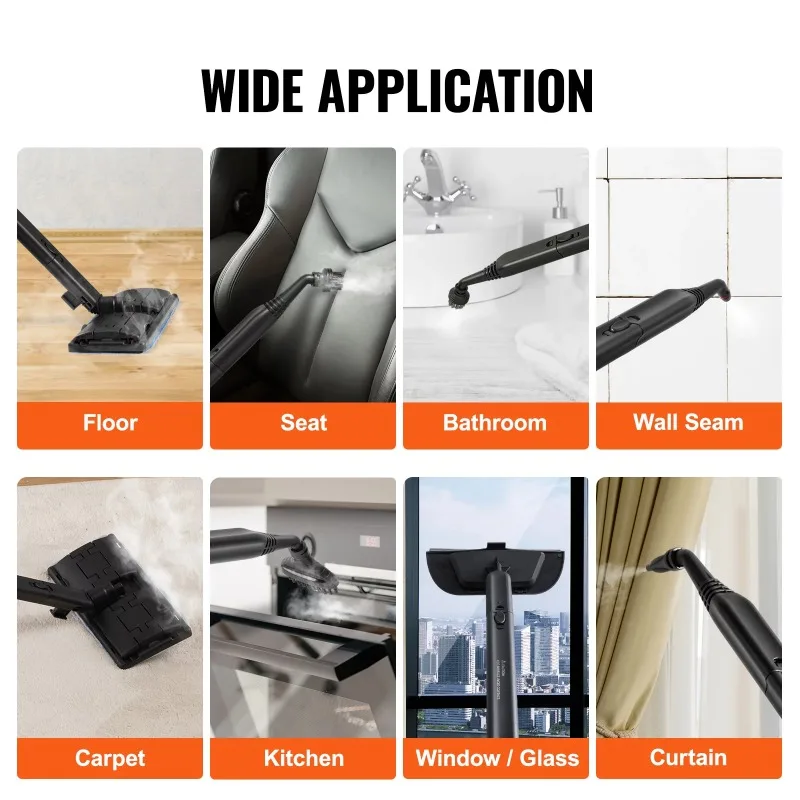 BENTISM Steam Cleaner, 1500 W 84oz Multipurpose Steam Mop, Portable Steamer with 2.5L Water Tank 18ft Long Power Cord