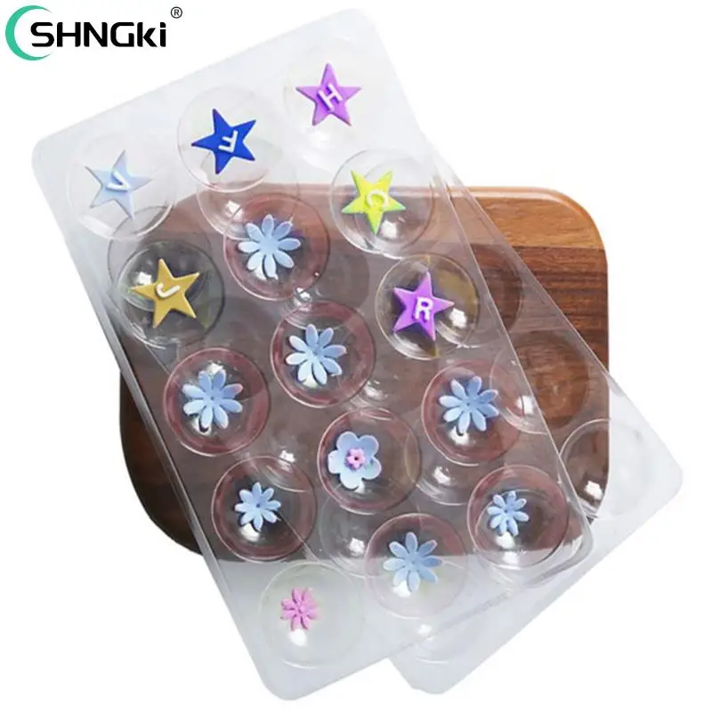 2pcs/set 15 Holes Cake Decorating Tools Cake Fondant Sugar Flower Drying Rack Petal Shaping Tray Transparent Plastic Mould