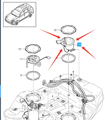 95862042100 Left Side Gas Tank Fuel Filter Unit For Porsche Cayenne 2011-2018