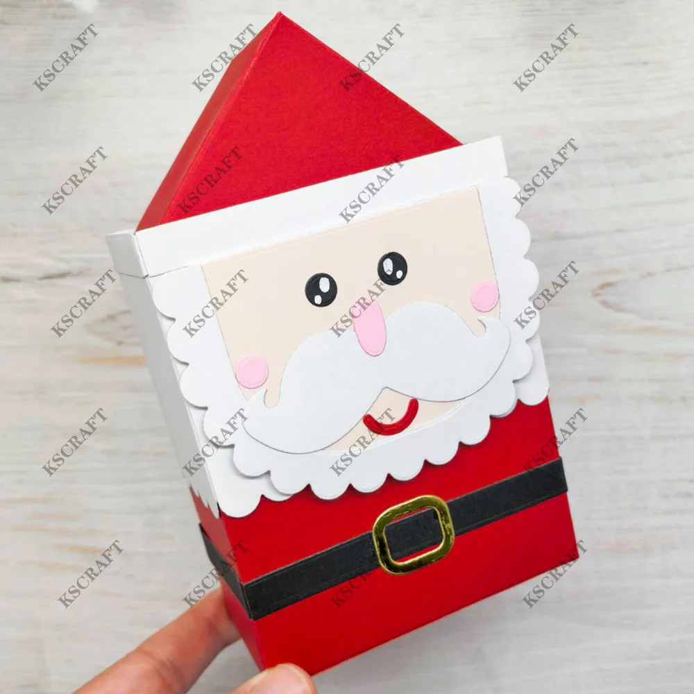 KSCRAFT Santa Gift Box Cutting Dies Stencils for DIY Scrapbooking Decorative Embossing DIY Paper Cards