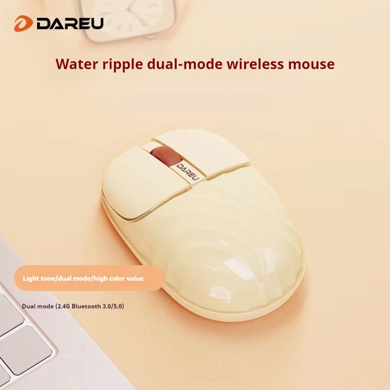 Dareu Water Ripple Wireless Mouse Bluetooth Dual Mode Silent Charging Compact Portable Long Lasting Desktop Laptop Universal