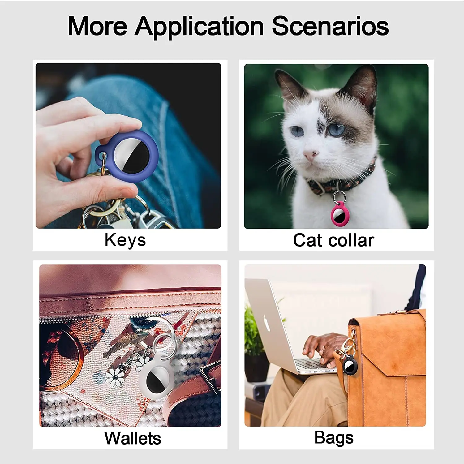 حافظة سيليكون لسلسلة مفاتيح بعلامة الهواء ، متوافقة مع الغطاء الواقي ، ملحق ، 4 عبوات
