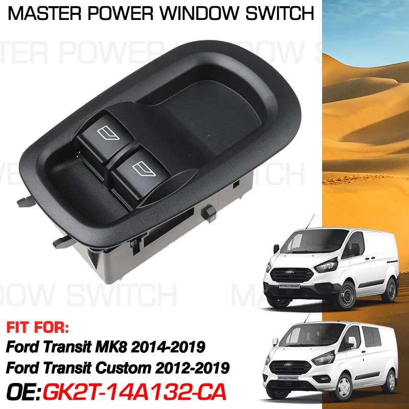 Driver Side Car Power Window Switch GK2T-14A132-CA 12 Pins For Ford Transit MK8 Custom 2012 2013 2014 2015 2016 2017 2018 2019