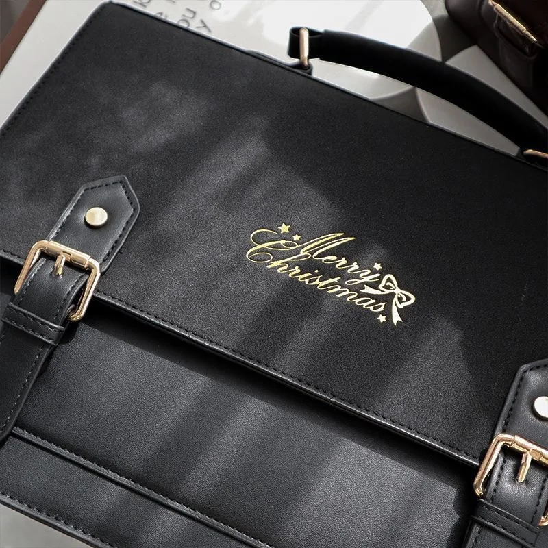 Japanese Lolita Style JK Uniform Shoulder School Bags For Women Girls Pu Leather Large Capacity Casual Luggage Handbags Totes