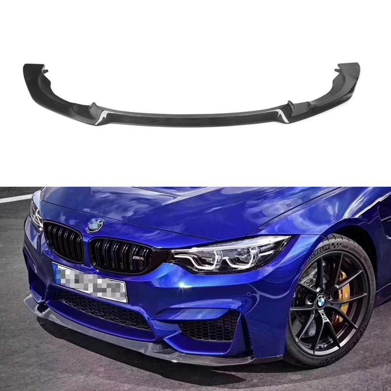 CS Style Carbon Fiber Front Lip  for BMW F8X F80 M3 F82 F83 M4 2014 - 2018 Sedan Coupe Convertible car front bumper lip