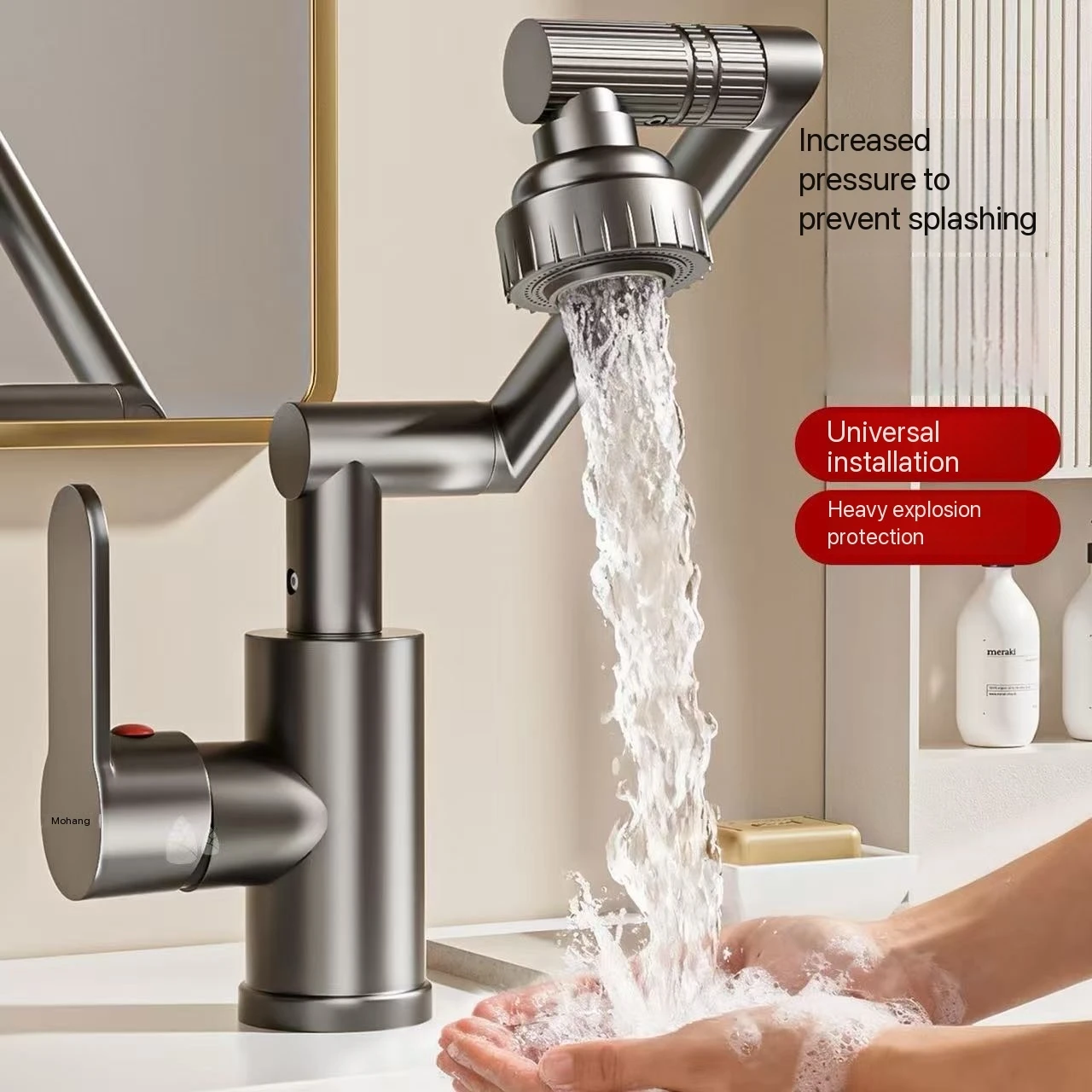 

Смеситель для раковины с поворотным изливом для горячей и холодной воды, для бытовых, гостиничных и общественных объектов, для кухни, ванной комнаты, туалета, умывальника, раковины, тумбы под раковину