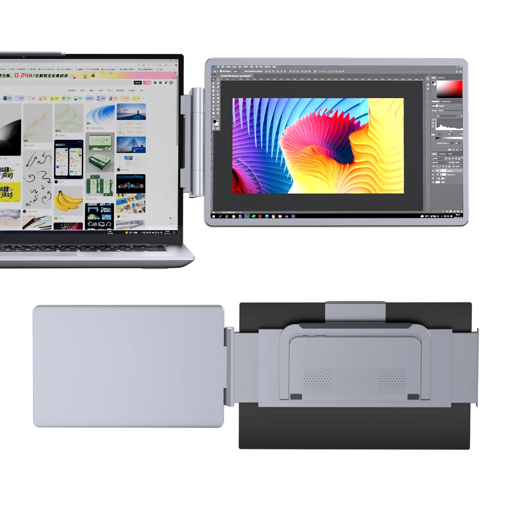 14 Inch FHD Single Screen Portable Monitor  Type-C Laptop Screen Extender with IPS Display 60Hz for Work  Entertainment