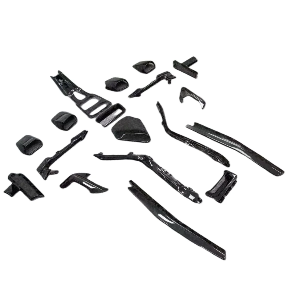 OEM Style Forged Dry Carbon Fiber Interior Door Handle square Disk Center Console Panel for Lamborghini LP580 LP610 Body Kit