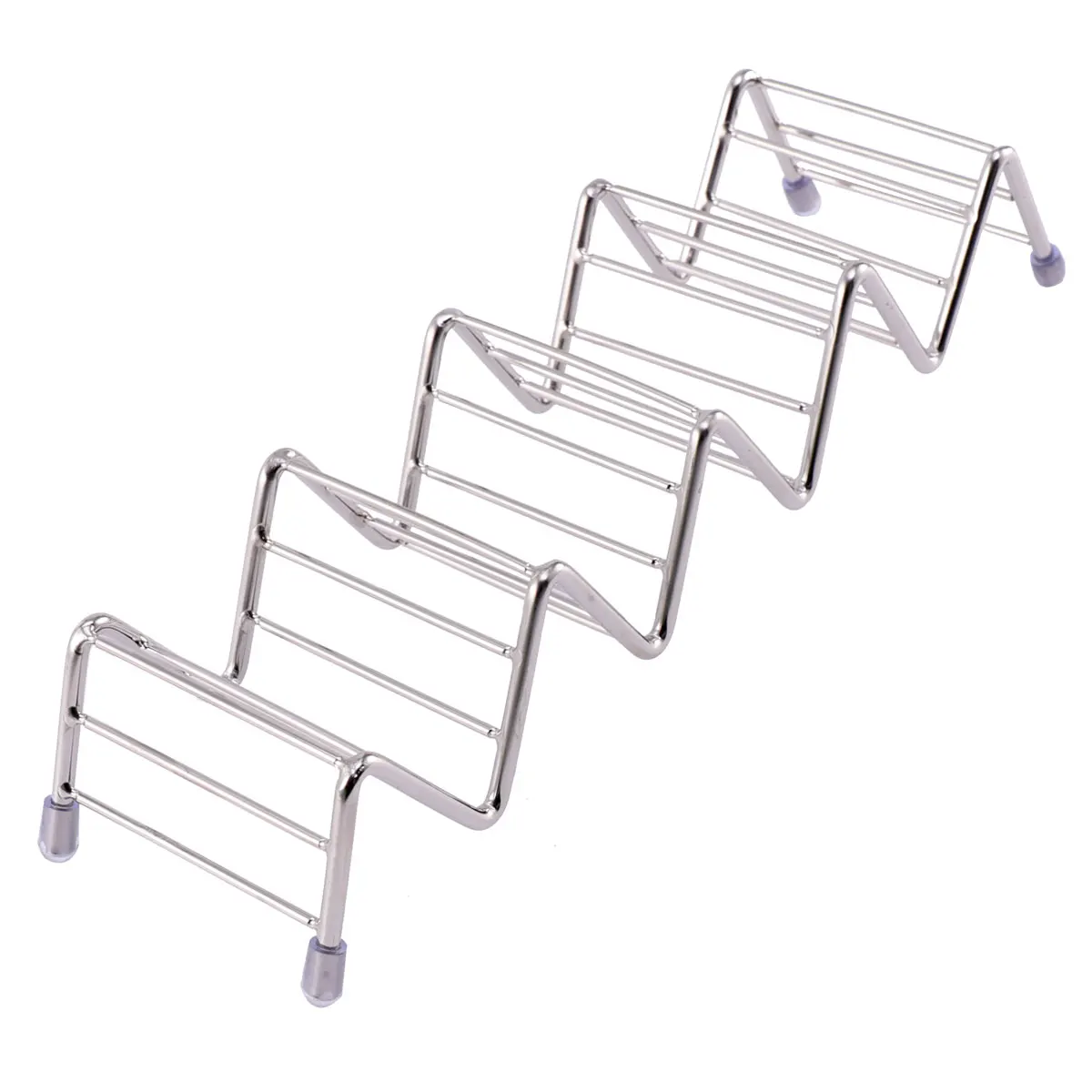 

Stainless Steel Taco Holder Tortilla St Tray Mexican Pancake Rack Silver Individual Burritos Hot Dogs Stable Firm