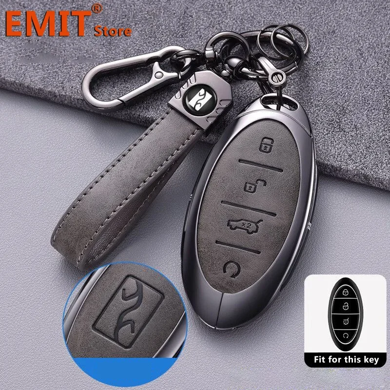 Zinc Alloy Key Case for BYD YangWang U8 U9 Remote Protection Cover Bag Shell Keychain Key Ring Holder Fob Car Accessories