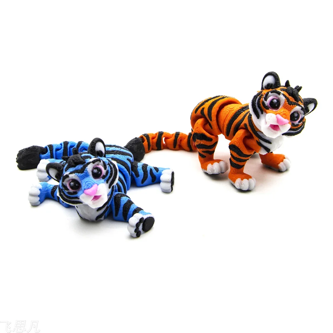 3D Printing Model Toys Mini Colorful Tiger Doll Multi-joints Movable Home Decoration Accessories Children's Gifts