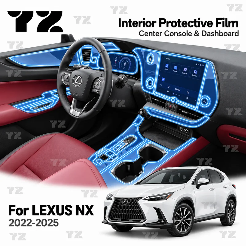 Transparent TPU For LEXUS NX 2022-2025 Car Center Console Media Dashboard Navigation Anti-scratch Protector Interior Film