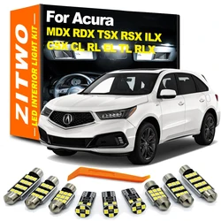 Kompletne oświetlenie wnętrza LED zestaw żarówek do Acura MDX RDX TSX RSX CSX ILX RLX TL RL CL EL tablica rejestracyjna na drzwiach lampa