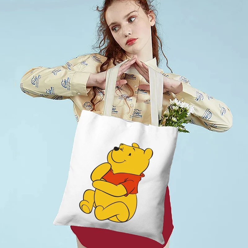 Disney Winnie The Pooh borse a tracolla Anime Student Canvas Bag Cartoon Girl borsa a tracolla portatile ad alta capacità regalo Eeyore Tote