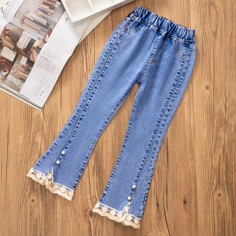 Casual Kids Baby Girls Cowboy Pants Spring Autumn Kids Baby Girls Children Clothing Baby Girls Bell-bottoms Jeans