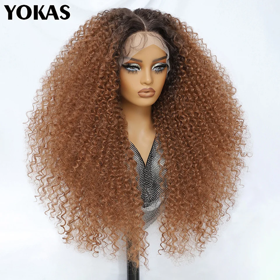 

Lace Front Wig 24 Inch Jerry Curl Synthetic For Afro Women Brown Lace Front Wigs For Female Curly Lace Front Wigs With Baby Hair