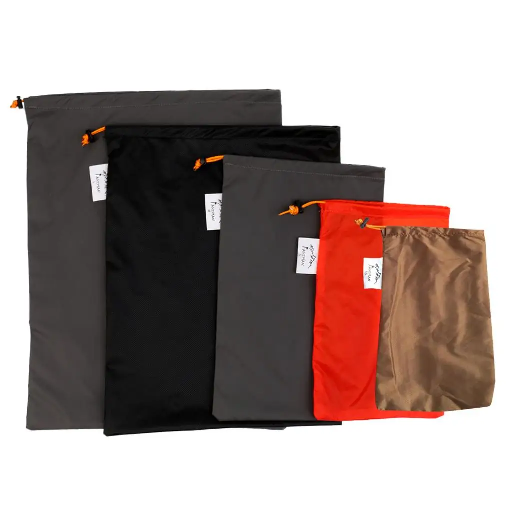 

5-pack Waterproof Drawstring Storage Bag Nylon Backpack for Travel Home