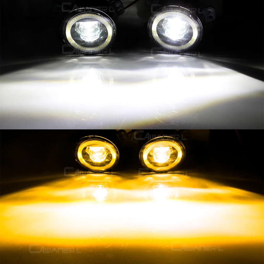 2 Pcs 30W 6000LM LED Fog Light Angel Eye Daylight For Fiat Freemont (345_) 2011-2015 Car Canbus Fog Lamp DRL Accessories