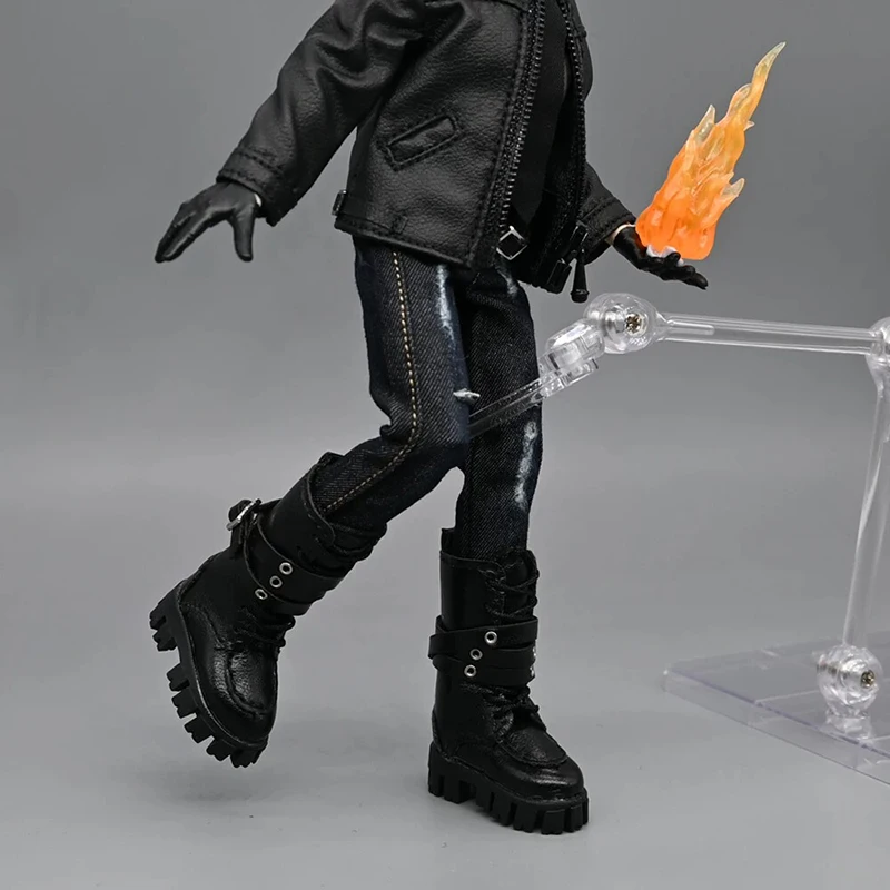 1/12 Scale Men Womens Cool Fashion Ripped Denim Jeans Models Holes Pants with Belt for 6''Dolls Figures DIY