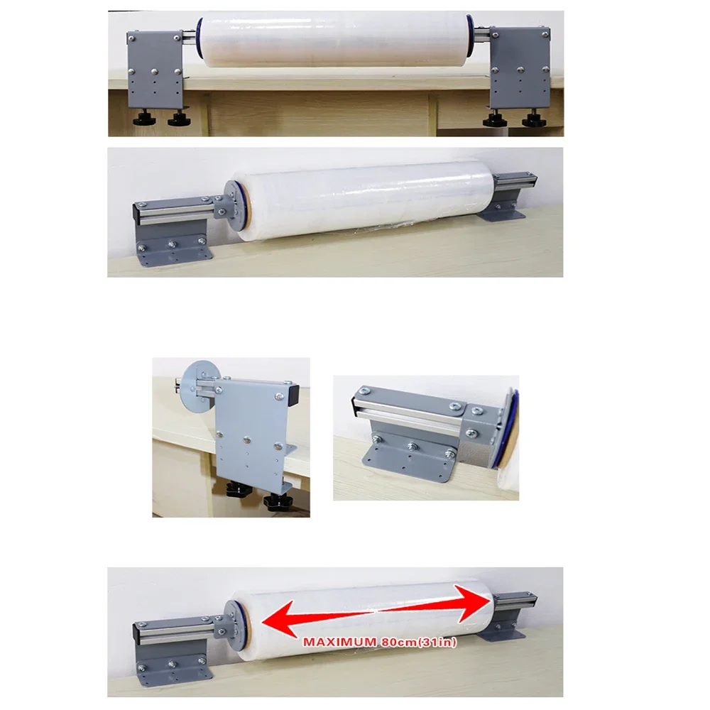 Stretch Film Dispenser Single Roll Stretch Film Baler Shrink Wrap Dispenser Holder Horizontal Manual Pallet Wrapper