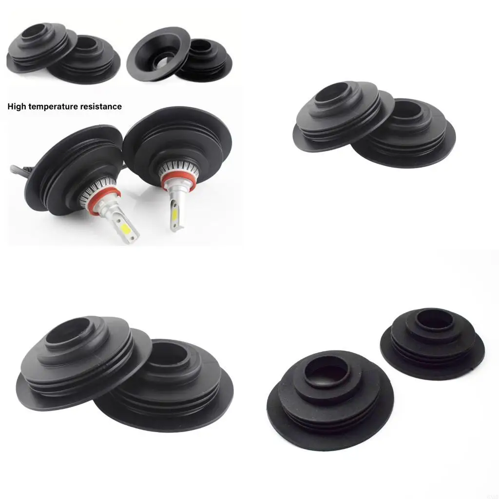 6XDF Universal Headlight Dust Protector Heat Resistant Rubber Seal for Double Fan LED Lights Car Motorcycle Light Maintenance