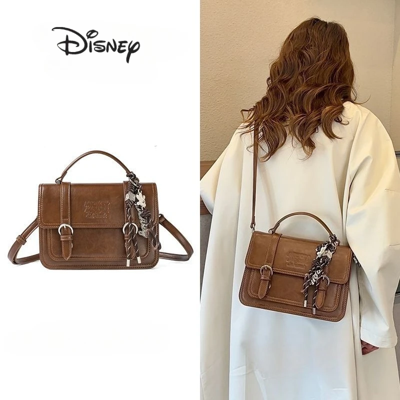 

Disney Mickey cartoon cute crossbody messenger bag creative personality vintage women's shoulder bag anime merchandise gift.