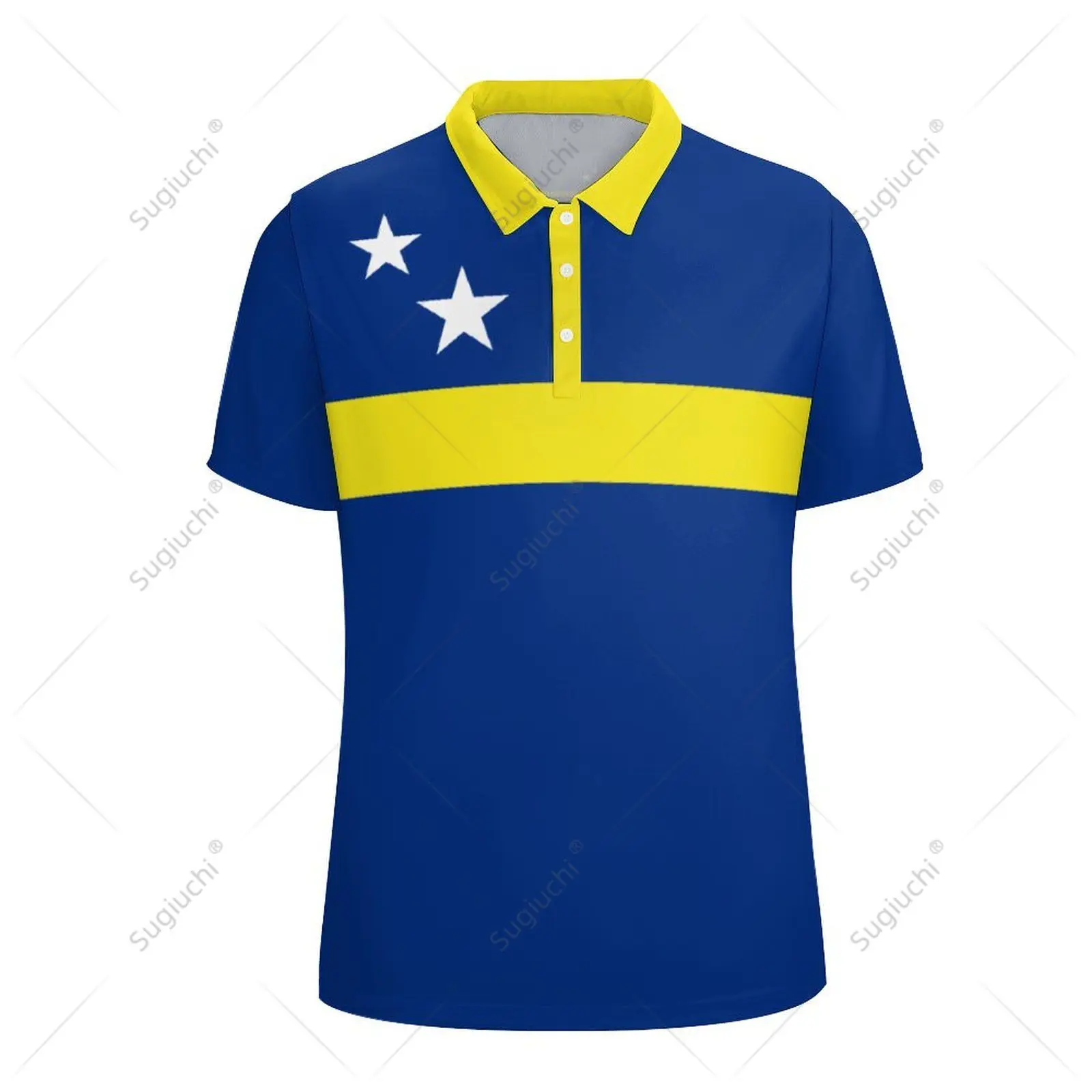 Unisex Poloshirt Curaçao Curacao Vlag 3d Print Man Polo Fashion Kleding Trainingspakken Korte Mouwen