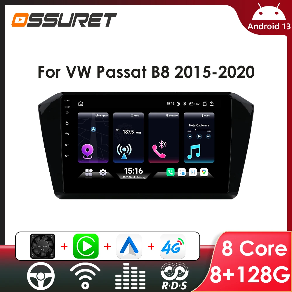 Autoradio Lettore Multimediale Android per VW Volkswagen Vw Passat B8 2015-2020 Android Auto Wireless CarPlay Audio Stereo GPS WiFi