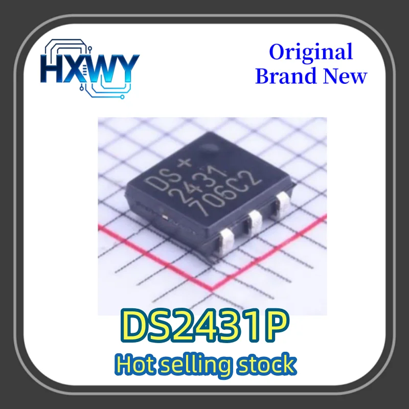 (5/50pcs) DS2431P DS2431 DS2431P+T-R Surface Mount TSOC-6 Imported Memory Chip  Brand New In Stock Original and Authentic