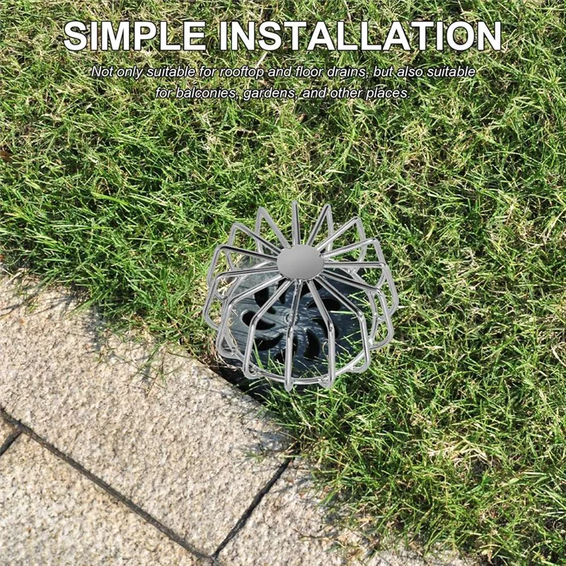 

LLCS-Gutter Guard Stainless Steel Gutter Cleaner Roof Filter Strainer Silver Downspout Strainer Filter Gutter Guards 2Pack