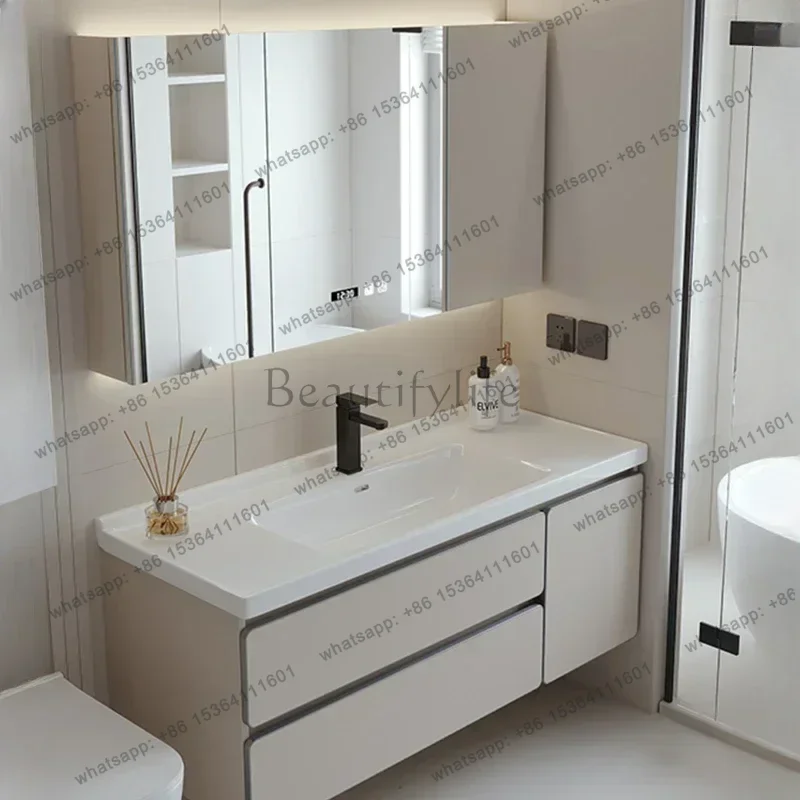 Simple Bathroom Cabinets Multifunction Vanity with Sink Fog-proof Smart Mirror Cabinets Fashion Furniture Schrank