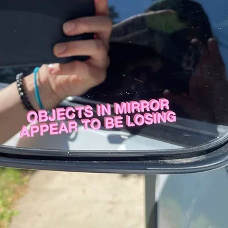 Objects in Mirror Appear to be Losing Car Sticker JDM Decoration Window Rear View Mirror Exterior Attachment Bumpers Vinyl Decal