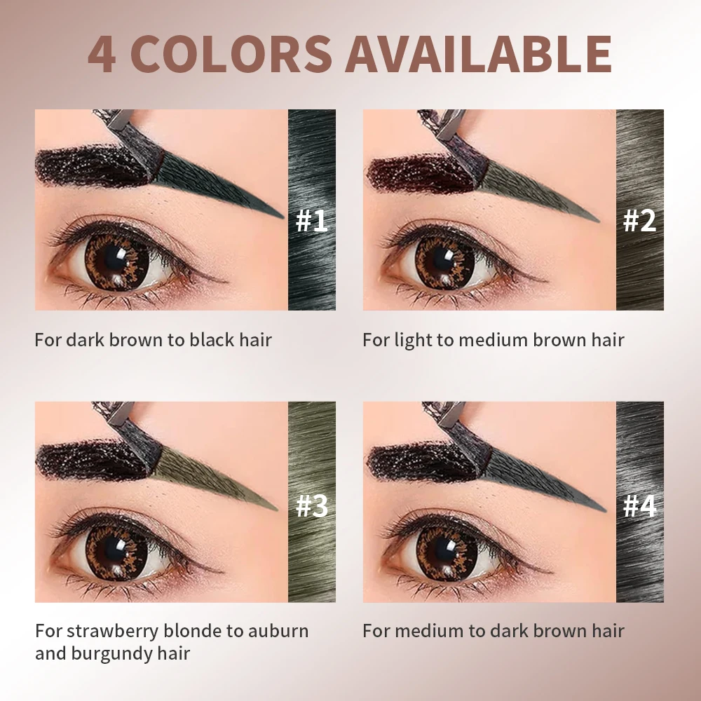 Lakerain 4 colores gel de cejas desgarro ceja natural color duradero impermeable a prueba de manchas gel de cejas desgarro