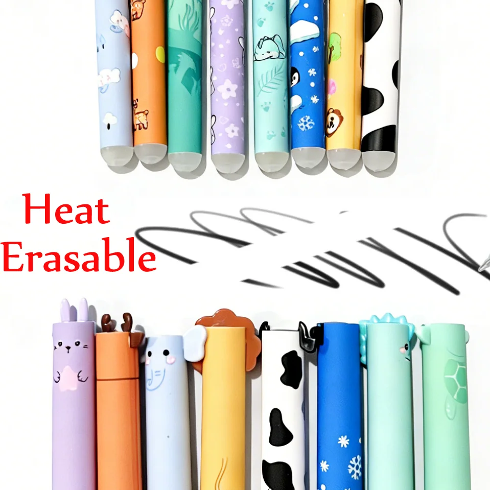 4/8pcs Cute Animal Erasable Gel Pens with Colors Ink 0.7Mm Fine Tip Ballpoint Pen for Note-Taking Writing  School Office Gift