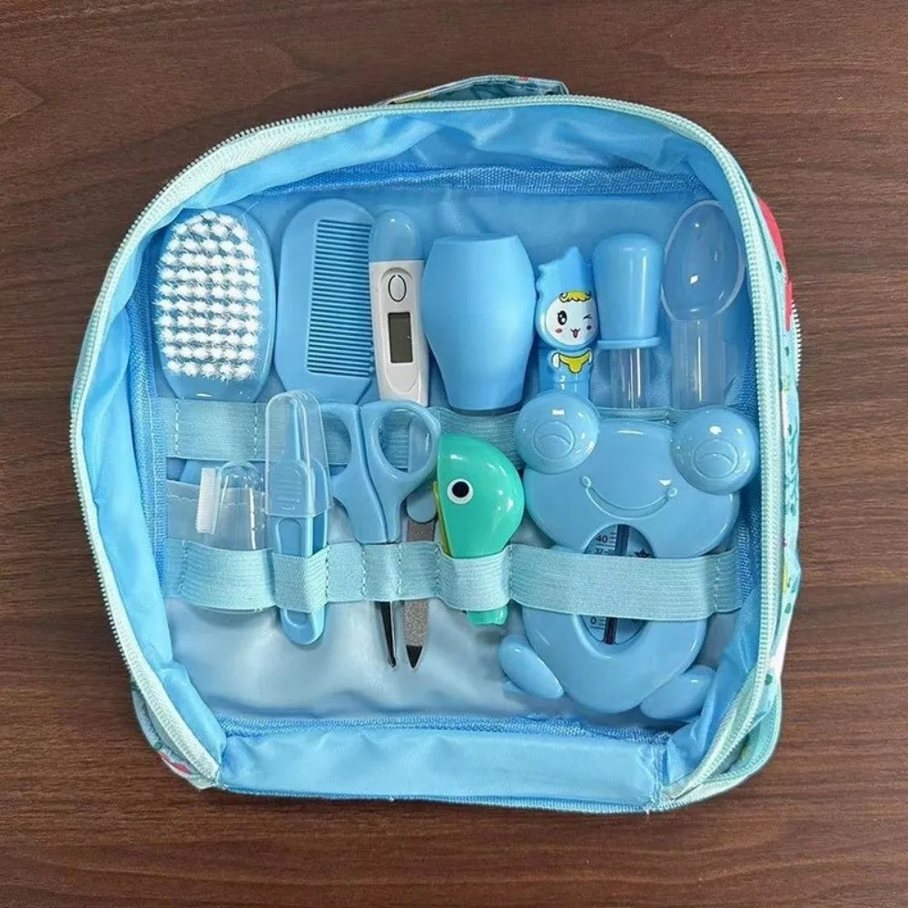 13Pcs/Set Multi-functional Baby Care Kit Hair Wash Brush Nail Clipper Newborn Care Essentials Comb Nasal Aspirator
