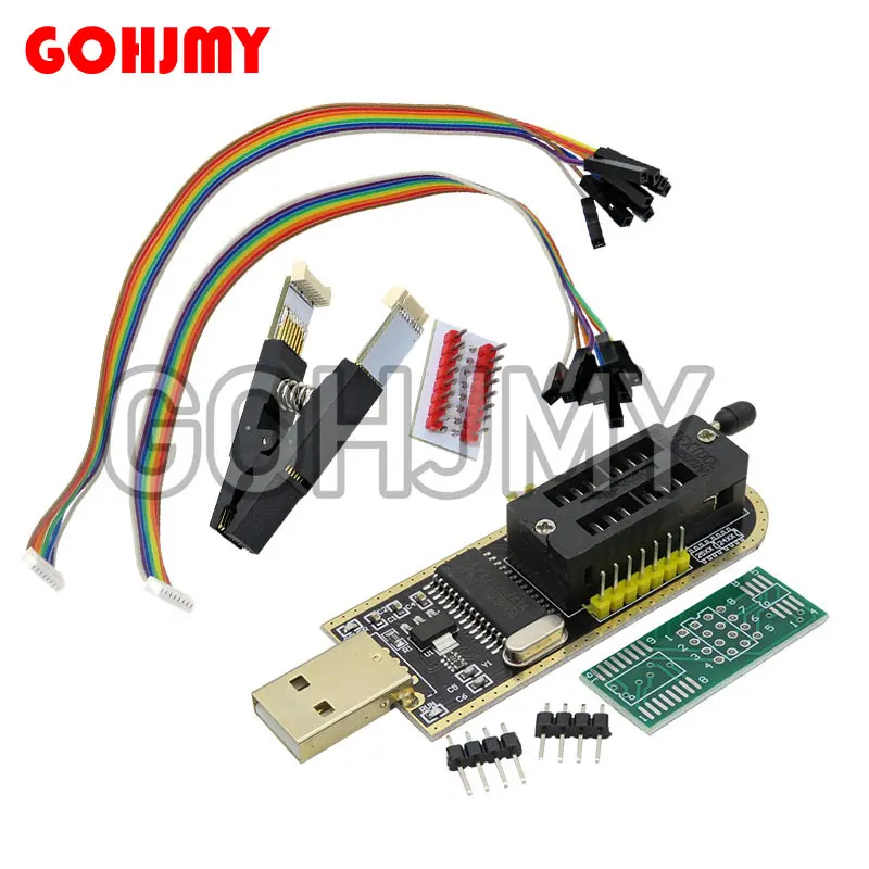 CH341A 24 25 Series EEPROM Flash BIOS USB Programmer Module + SOP16 SOIC16 Test Clip for 25 series RT809F TL866CS TL866A