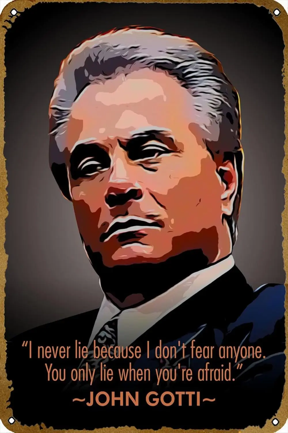 John Gotti-letrero de hojalata de película, letrero de Metal Vintage para hombres y mujeres, placa decorativa de pared para Bar, Pub, hogar, cafetería, 8x12 pulgadas