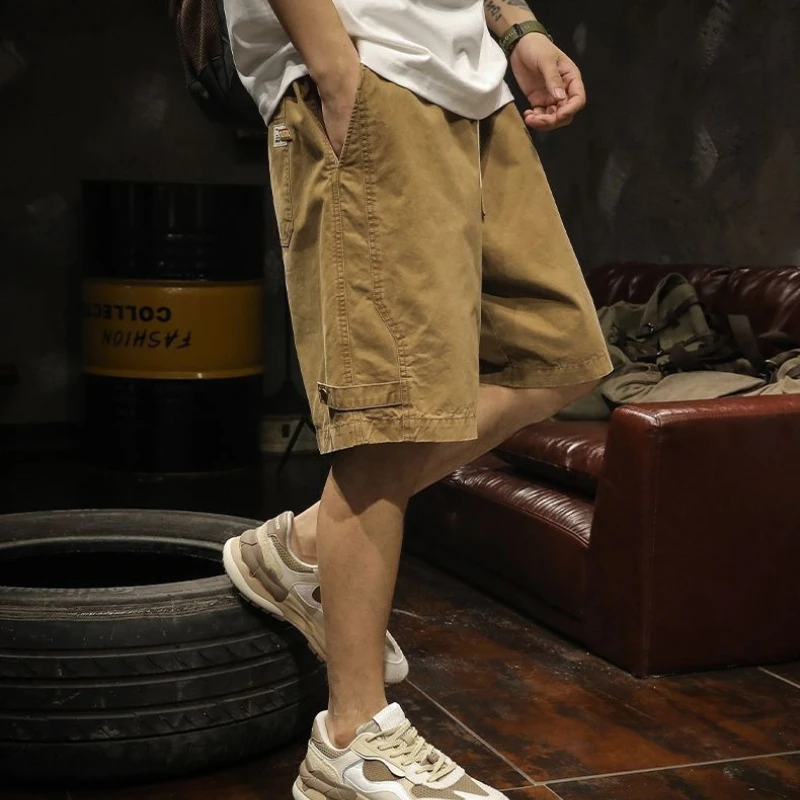 

2026 Men's Work Shorts Summer Cotton Cargo Shorts Vintage Casual Five-Inch Outdoor Shorts