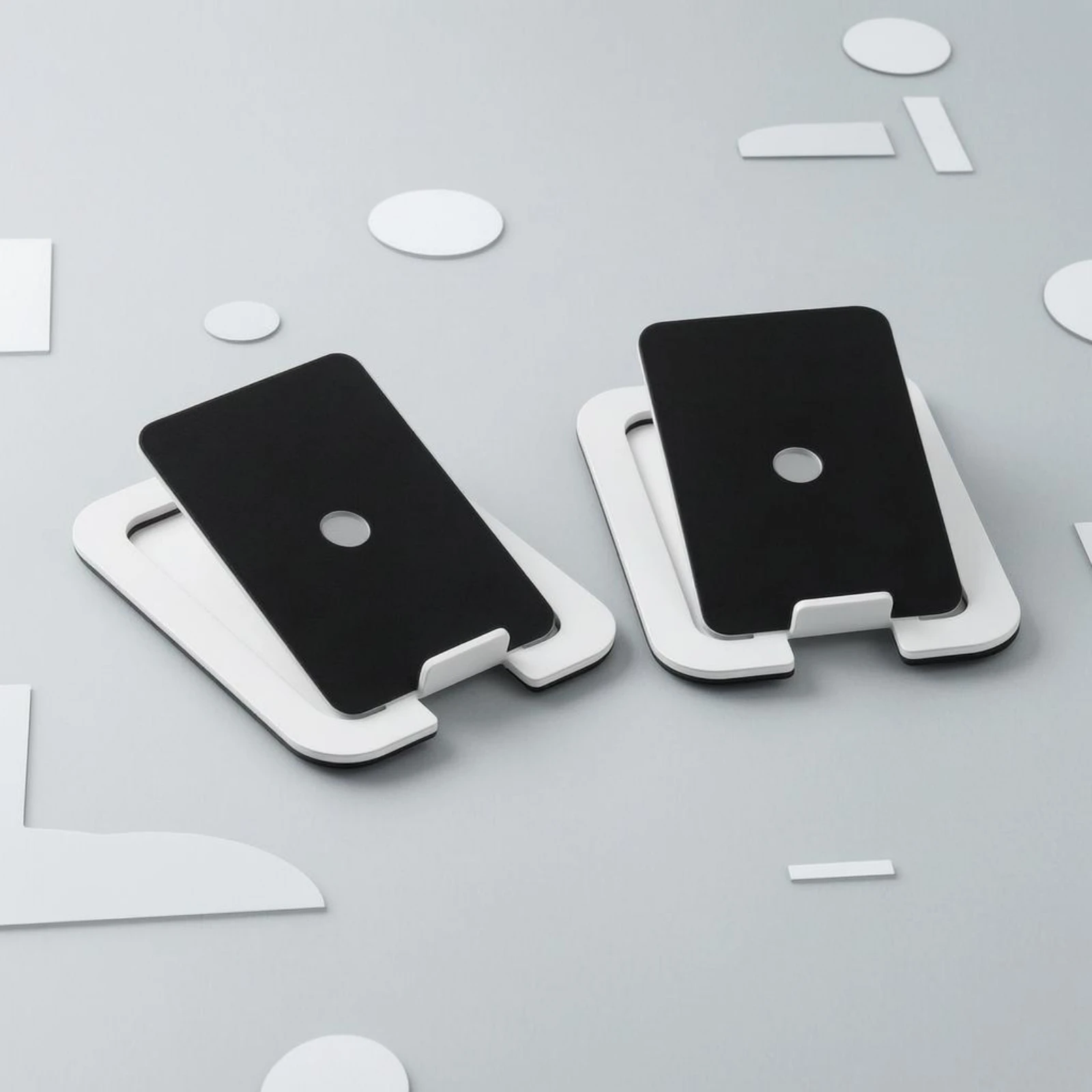 

Desktop Speaker Stand Rounded Corners Angled Speaker Stand Audio Accessory Space-Saving Anti-Vibration