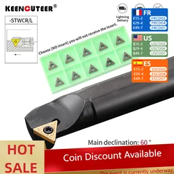 S10K-STWCR11機械加工用タングステンインサート,CNC旋盤切削工具,内部ツールホルダー,S20R-STWCL11