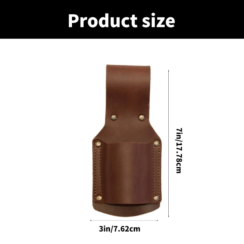 Leather Belt Hammer Holder with Steel Rings Holsters for Convenient Tool Transport Clip On Belt Hammer Holder for Work 203C