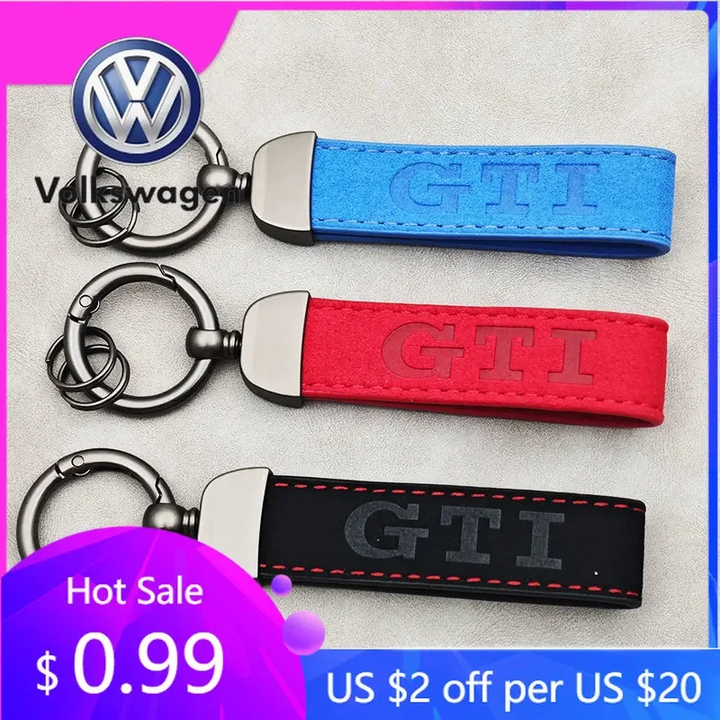 

Новые эмблемы 2026 года: высококачественный замшевый кожаный брелок GTI для ключей автомобиля Volkswagen Jetta MK5 Golf, для Volkswagen VW Golf 4 5