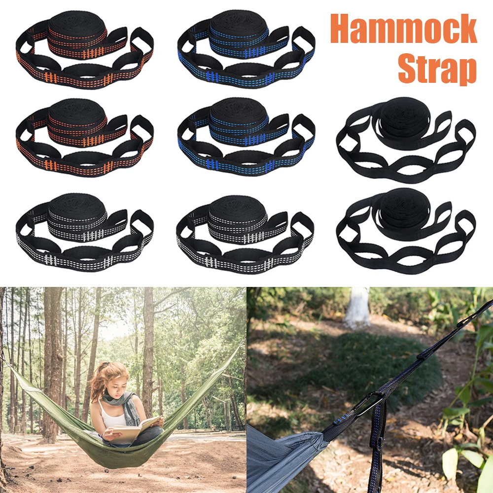 One Pair Tree Swing Hanging Hammock Straps Rope Heavy Duty Load Capacity Outdoor Camping Hiking Hammock Hanging Belt